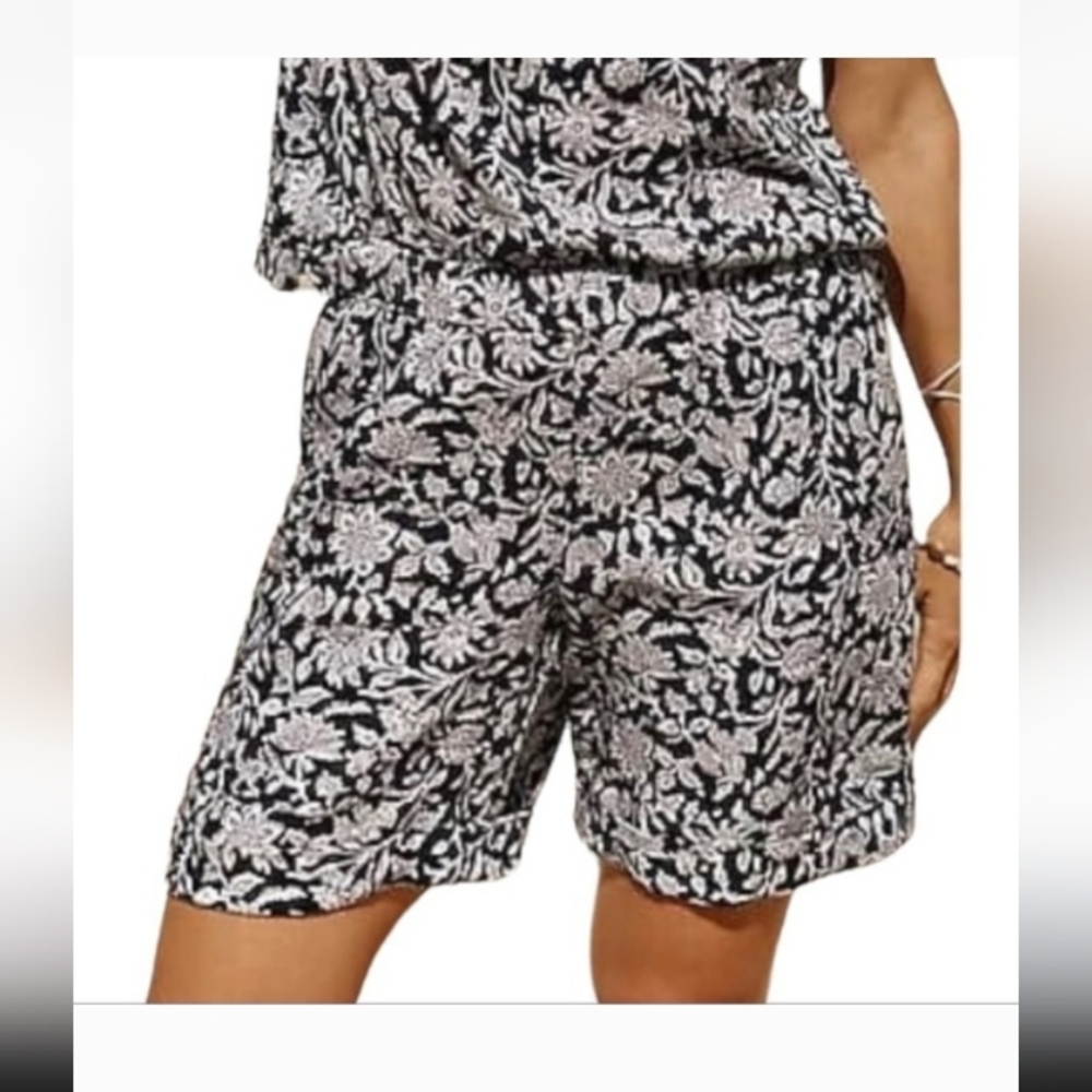 NWT PureJill 100% Linen J.Jill Printed Shorts